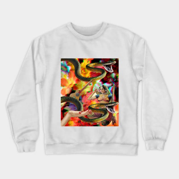 indian snake Crewneck Sweatshirt by Edward Pryce